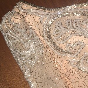 Nude/Peach Embellished Gown